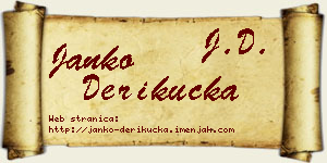 Janko Derikučka vizit kartica